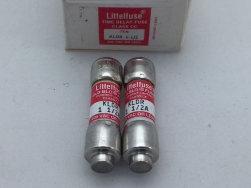 Kldr1-1/2  littelfuse, 1.5 amp 600vac, slow blow (class cc) fuse, (size: 5ag) for sale
