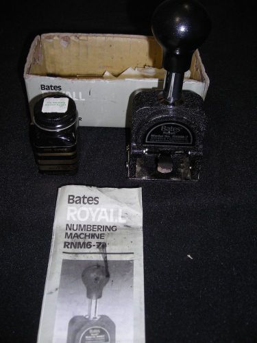 Vintage OFFICE Bates ROYALL Automatic Numbering Stamp Machine RNM6-7
