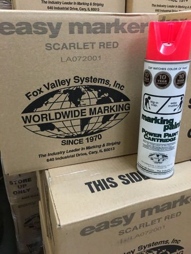 Fox Valley Scarlet Red Field Striping Paint, Utility Marking Paint 12 can case