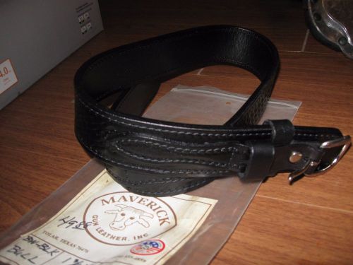 Thick MAVERICK Bullhide Leather Gun Belt - 1.5&#039;&#039; width 34 in.Black NICE !!