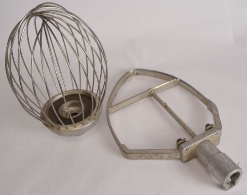 Lot (2) Commercial Mixer Attachments Wire Whip Whisk / Paddle