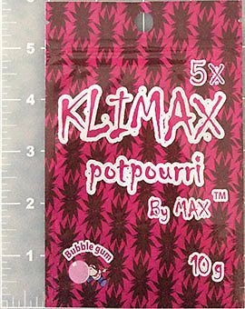 5X Klimax Potpourri By Max Bubble Gum 10 g *50* Empty Bags (Holder)
