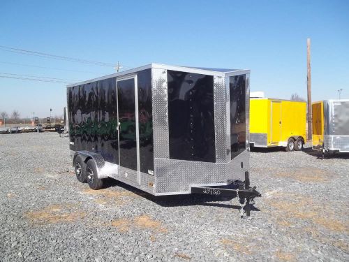 7 x 16 element double motorcycle enclosed trailer 1 piece roof all LED cargo