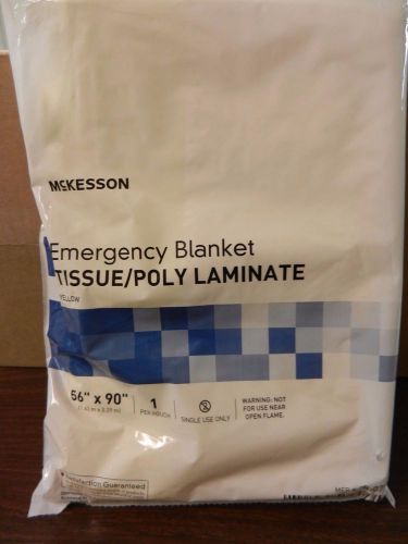McKesson 18-077 Emergency Blanket 56&#034; x 90&#034; Tissue/Poly Laminate  Yellow - 1pc