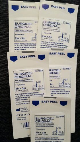 Ethicon Surgicel Original Absorbable Hemostat 1953 : 2&#034; X 3&#034; (Lot of 5 exp:2020)