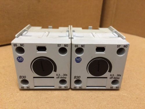 Lot of (2) ALLEN BRADLEY 100-FPT Series A Off Delay Pneumatic Timer USED