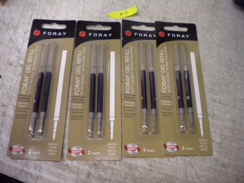4 PACKS FORAY INK REFILLS FOR UNI-BALL RETRACTABLE GEL PENS BLUE FINE POINT
