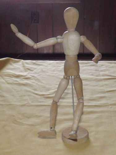 12&#034; WOOD ARTICULATED MAN MOVABLE BENDABLE FIGURE MODEL