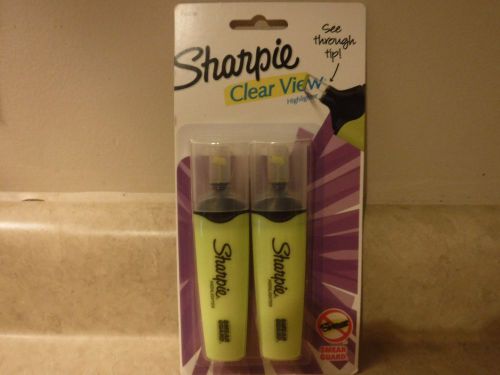 SHARPIE CLEAR VIEW HIGHLIGHTER  SMEAR GUARD 2 PACK BRAND NEW