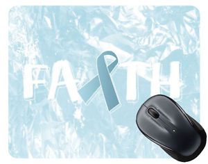 Prostate Cancer Awareness Faith Ribbon Square Mouse Pad