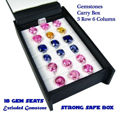 Gems carry travel display box show gemstone leather 11x6.5 cm 3 row 6 column for sale