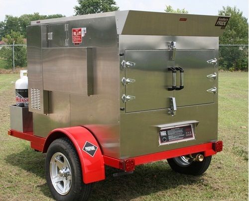 Southern pride spk-500-mobile 8&#039; flush mount trailer package mobile smoker oven for sale