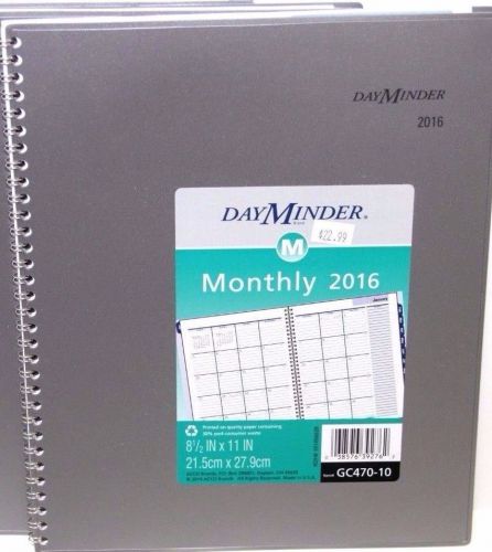 Day Minder Monthly 2016 GC470-10 8.5&#034;x11&#034; Silver Binder NEW
