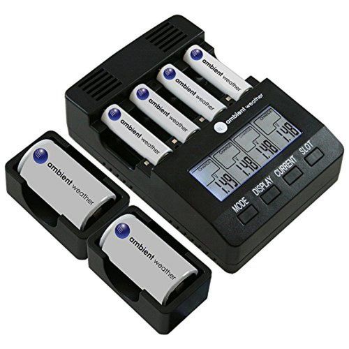 Ambient Weather BC-2000-CD-KIT Intelligent Battery Charger for AA/AAA/C/D Rec...