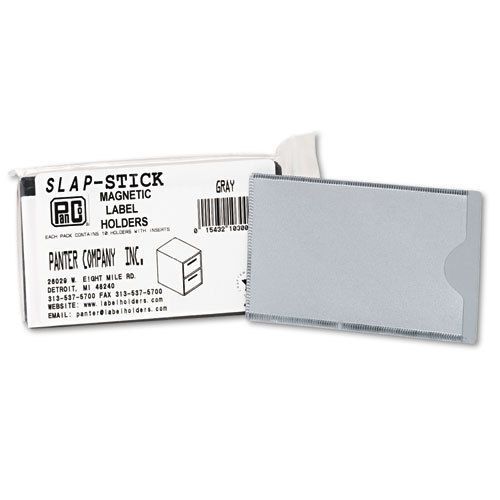 Panter Company Slap-Stick Magnetic Label Holders, Side Load, 4-1/4 x 2-1/2, Gray