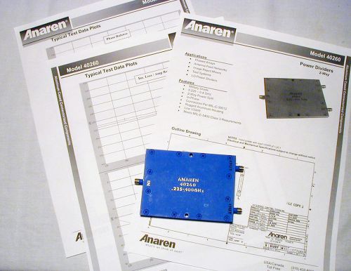 Anaren Model 40260 2-Way Power Divider, new.