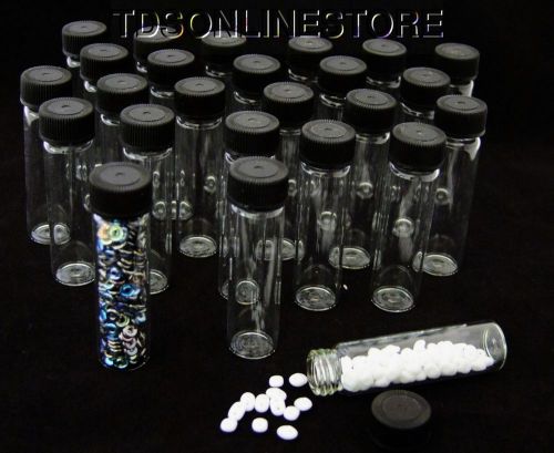 25 leak proof glass bottles for gem storage or beads etc. 6mils for sale