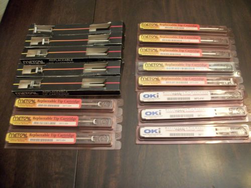 Metcal and OKI solder/desolder tip cartridge lot of 16