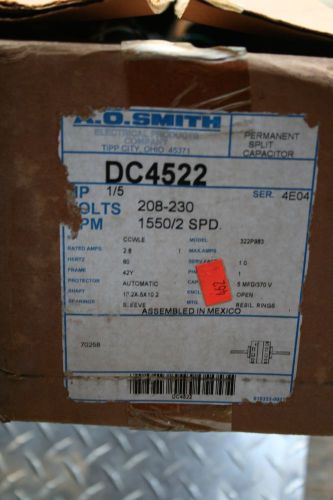 Precision electric motor sales ao smith dc4522 5.0-inch frame diameter 1/5 hp 15 for sale