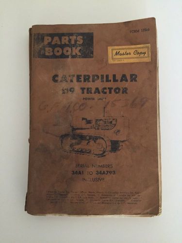 1963 Caterpillar D9 Tractor Parts Manual Power Shift 34A1 To 34A793 Form 33566