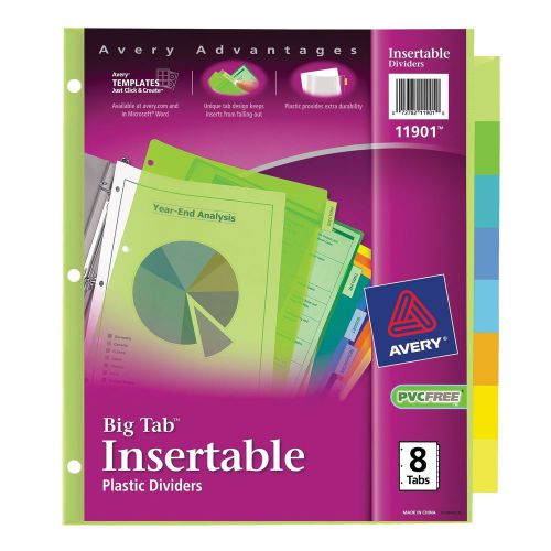 Avery  Big Tab Insertable Plastic Dividers  8-Tabs 1 Set (11901) 8 Tabs