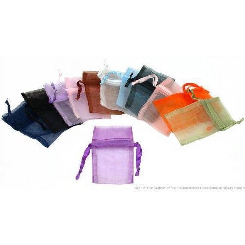 12 Assorted Organza Drawstring Jewelry Pouches 2&#034;