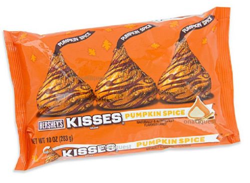 3 HERSHEY White Chocolate PUMPKIN SPICE KISSES Dated BB6/2016 candy 10oz Limited