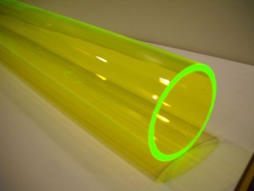 Flourescent Green Acrylic tube 2&#034; OD X 1 3/4&#034; ID X 36&#034; long