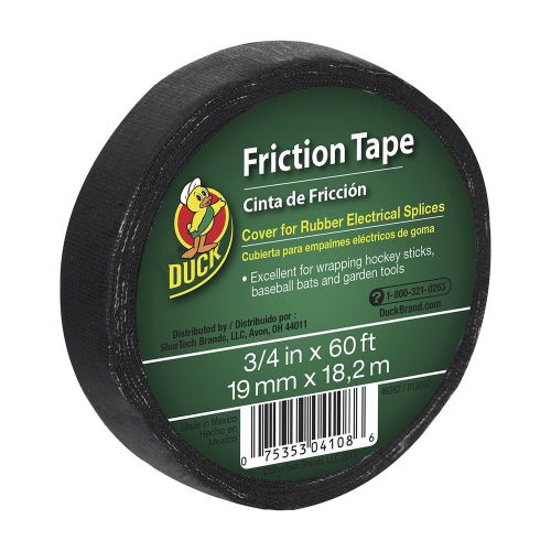 Duck brand 393150 friction tape 3/4-inch x 60 feet single roll black for sale