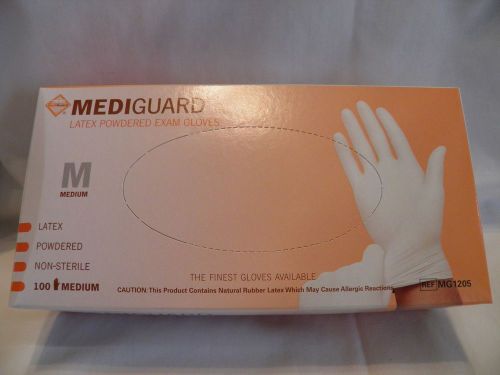 Mediguard Latex Powdered Exam Gloves MEDIUM Box of 100