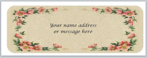30 Personalized Return Address Labels Vintage Flowers Buy 3 get 1 free (bo358)