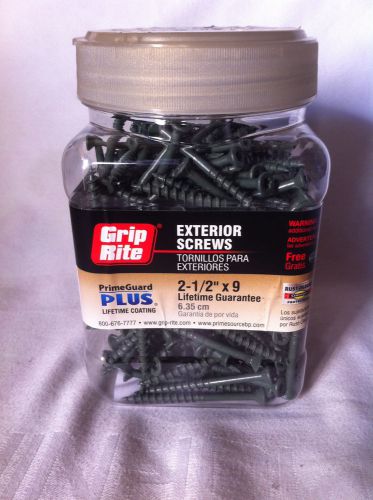 Lot of6 jar grip rite exterior screws 2-1/2&#034;x 9 green for sale