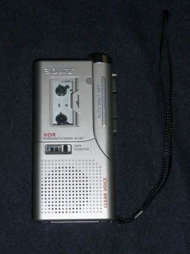 Nice Sony M-530V VOR Clear Voice Operated MicroCassette Recorder w Auto Shut Off
