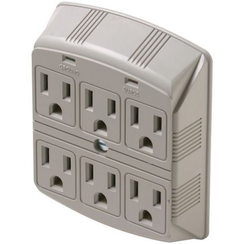 Steren 905-307 Plug-In Surge Protector 6-Outlet 270 Joules