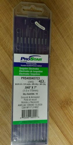 Praxair ProStar .040&#034; x 7&#034; Tungsten Electrodes PRS400407E3  Pure QTY10 FREE SHIP