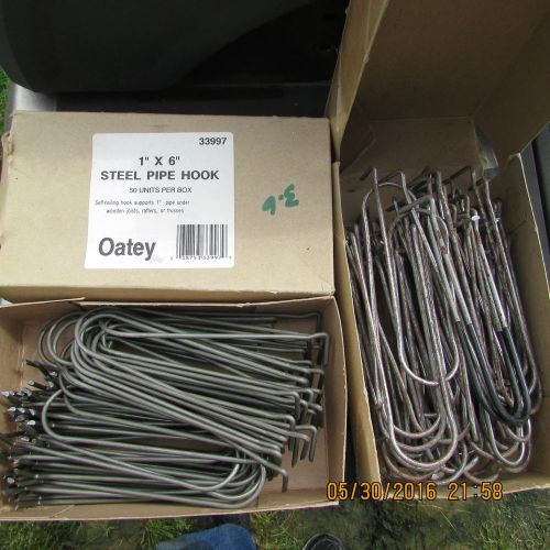 3 Boxes of 50 Oatey Steel Pipe Hook 1&#034; x 6&#034; #33997 Free Ship