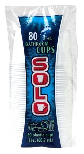 Solo 3-Ounce Plastic Bathroom Cup 80 Pack Serving Restaurant Rest Outdoor Supply
