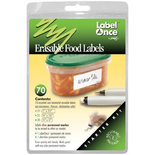 Jokari Label Once Erasable Food Labels with Markers