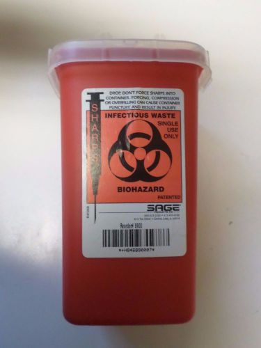 SAGE Bio-Hazard Container Slim 8900 -1 Quart (3.5&#034; x 3.5&#034; x 6&#034;) Polypropylene