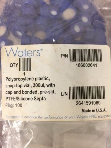 Water Polypropylene plastic snap-top vial 300ul Pre-slit, RTFE/Silicone186002641