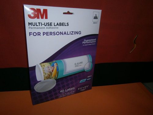 3M MULTI USE LABELS PERSONALIZING LASER INKJET 5 1/2&#034; X 8 1/2&#034; 3950 H 200 LABELS