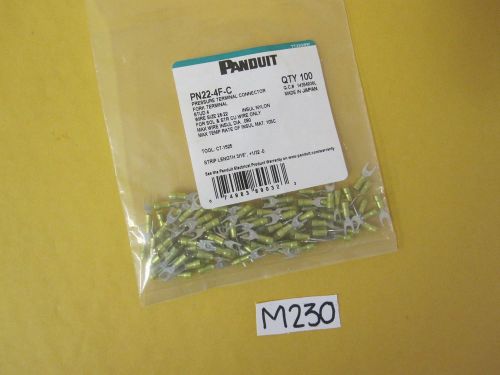 100 qty. genuine panduit pn22-4f-c standard fork terminal nylon insulated for sale