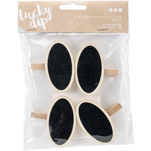 Lucky dip chalkboard clips 4/pkg-oval 2.25 inch x 1.25 inch 883416710158 for sale