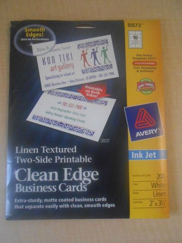 Avery Ink Jet Clean Edge Business Cards - 8873 - Linen Textured - Free Shipping