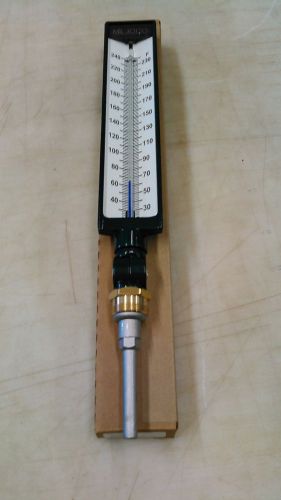 Miljoco 9&#034; industrial thermometer = spirit filled = 30-240 f = 3.5 stem = new for sale