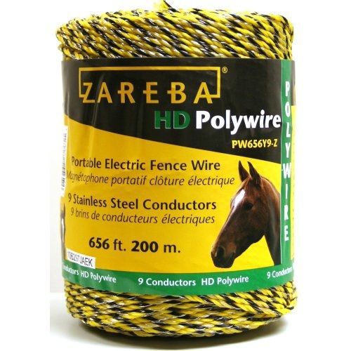 Zareba PW656Y9-Z Polywire 200-Meter 9-Conductor Portable Electric-Fence Rope