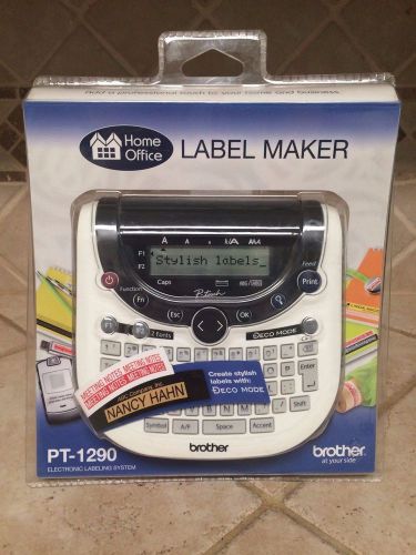 NEW BROTHER PT-1290 Electronic Home &amp; Office Label Maker w Deco Mode FREE Ship