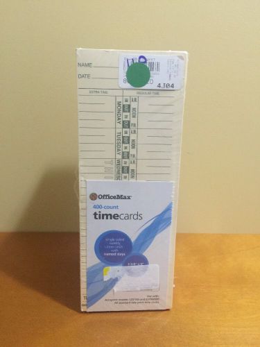 OfficeMax 400 Count Time cards One Sided For Acroprint