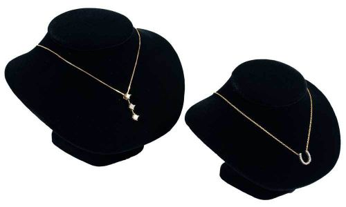 2 Assorted Black Pendant &amp; Necklace Jewelry Display Set