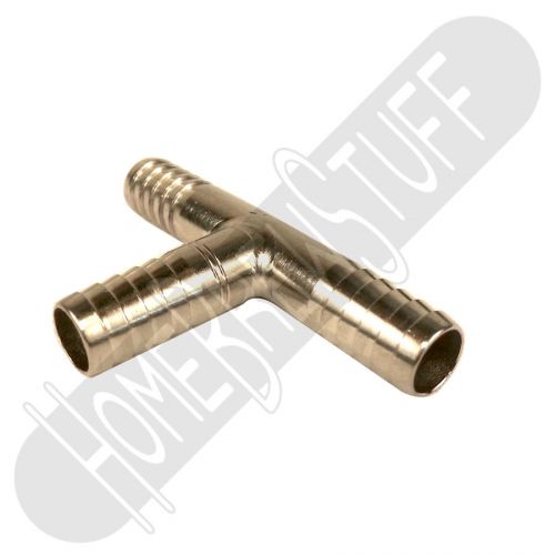 New CO2 Tee Joint Stainless Steel Barb Fitting 3/8&#034; Gas Lines 3 Split Kegerator